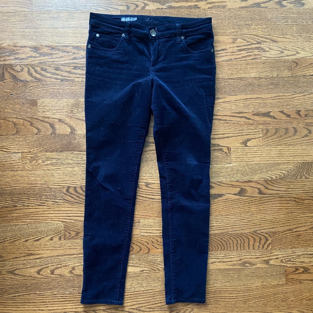 KUT from the Kloth Diana Skinny Petite Curduroy Navy Pant